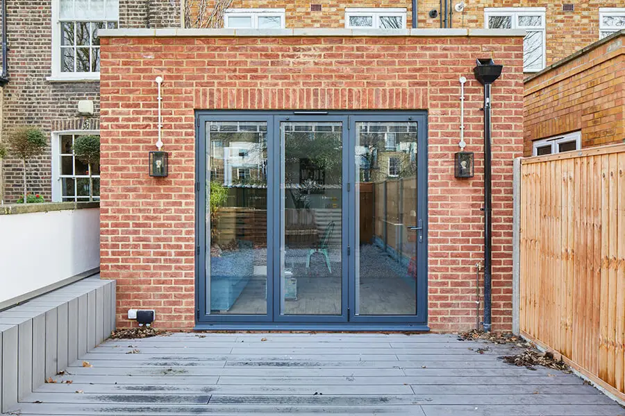 rear house extension with flat roof