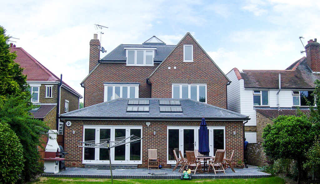 rear view two storey extension